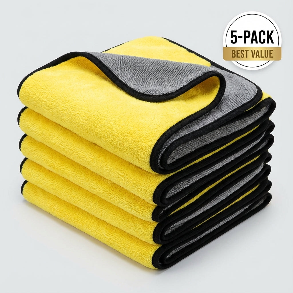 Microfiber Car Drying Towel — Dual-Sided, Ultra Absorbent, Streak-Free