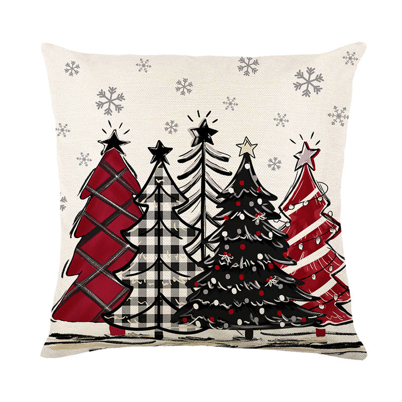 Christmas Cushion Cover Pillowcase Merry Christmas Decor for Home 2024 Xmas Ornament Happy Newyear Gift
