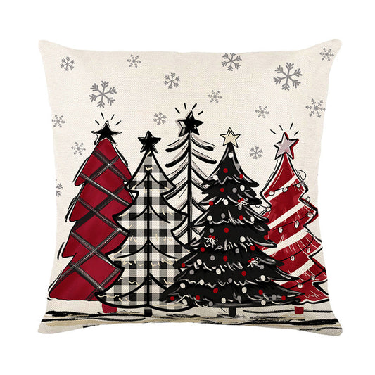 Christmas Cushion Cover Pillowcase Merry Christmas Decor for Home 2024 Xmas Ornament Happy Newyear Gift
