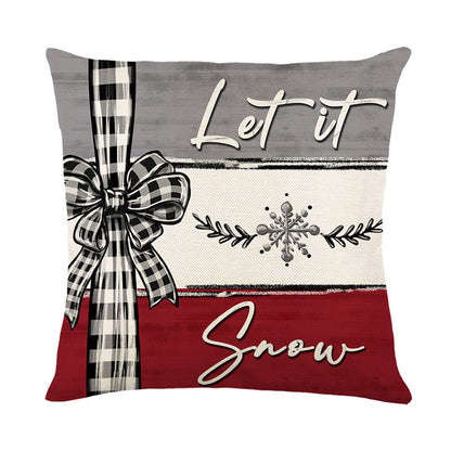 Christmas Cushion Cover Pillowcase Merry Christmas Decor for Home 2024 Xmas Ornament Happy Newyear Gift