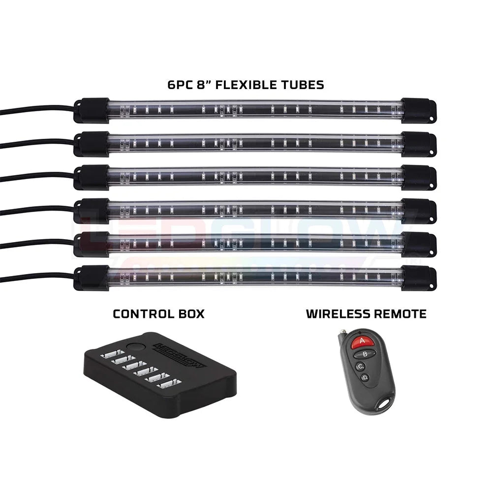 6Pc Flexible LED Million Color Interior Underdash Lighting Kit