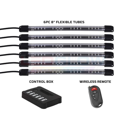 6Pc Flexible LED Million Color Interior Underdash Lighting Kit