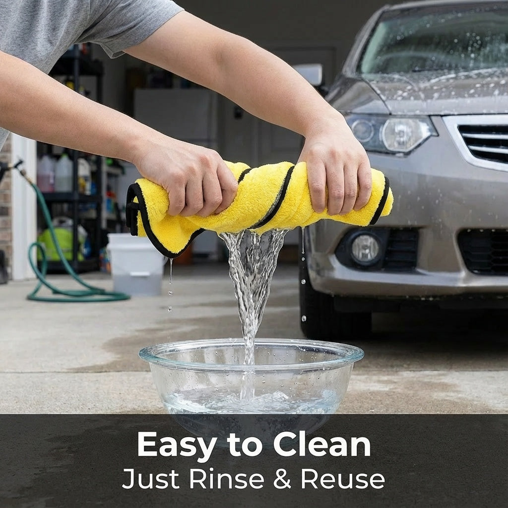 Microfiber Car Drying Towel — Dual-Sided, Ultra Absorbent, Streak-Free
