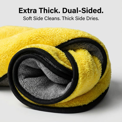 Microfiber Car Drying Towel — Dual-Sided, Ultra Absorbent, Streak-Free