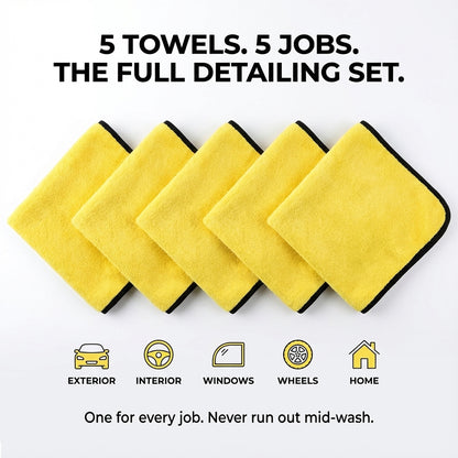Microfiber Car Drying Towel — Dual-Sided, Ultra Absorbent, Streak-Free
